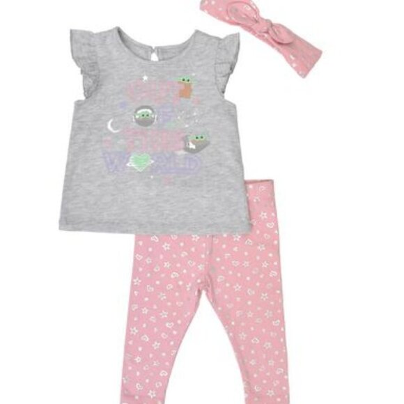 Star Wars Baby Yoda 3PC Legging Set for Girls - Picture 1 of 2